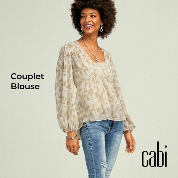 CABI Couplet Blouse 4156 Silver Leaf Tank & Blouse, Size S - Picture 1 of 4